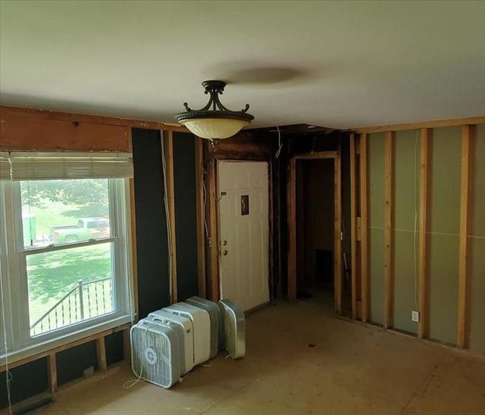 Post Mitigation Photo of Fire Damaged Living Room